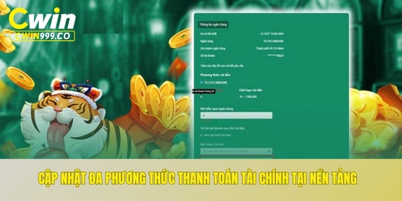 Cập nhật đa phương thức thanh toán tài chính tại nền tảng
