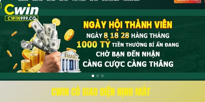 Cwin đem đến một giao diện nịnh mắt, khoa học